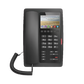 (H5 Color Negro) Teléfono IP Hotelero de gama alta, pantalla LCD de 3.5 pulgadas a color, 6 teclas programables para servicio rápido (Hotline), PoE