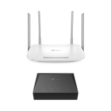 Kit de ONU Gigabit XZ000G3 con Router Router Inalámbrico ISP doble banda AC, Hasta 1167 Mbps, 4 antenas externas omnidireccional, Puertos Gigabit