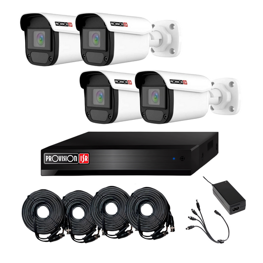Kit de Cámaras de Seguridad CCTV Provision ISR, 4 Cámaras 1080p Full HD, DVR con Disco Duro 1TB, Cables de Conexión