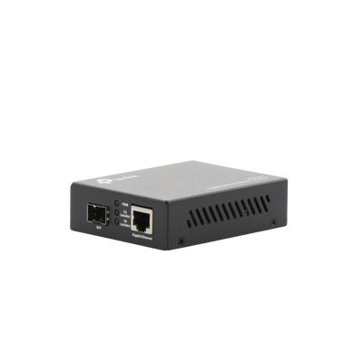 TP-LINK Convertidor Fibra Óptica: 1 SFP 1000 Mbps, 1 RJ45 10/100/1000 Mbps, Compatible Monomodo y Multimodo, Plug and Play