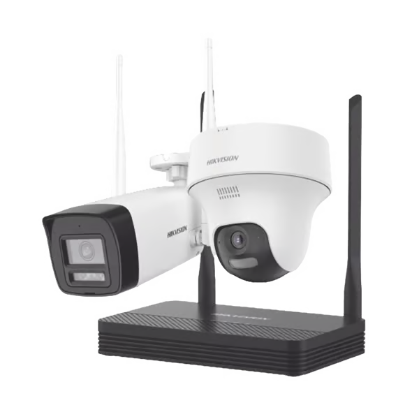 Kit de Videovigilancia IP Inalámbrico 2MP con NVR 4 Canales | 2 Cámaras WiFi Full HD para Interior y Exterior