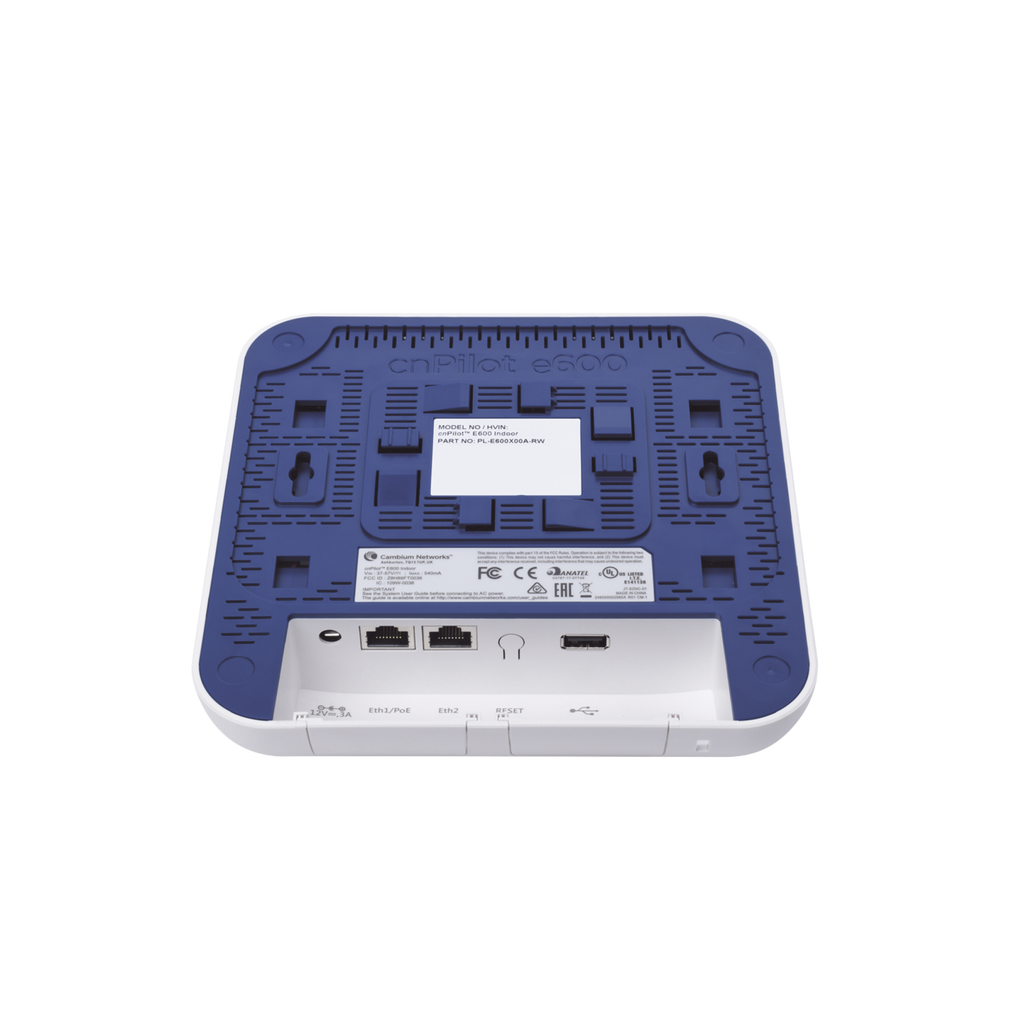 Access Point WiFi cnPilot e600 Indoor para alta cobertura y densidad de usuarios, Doble Banda, Wave 2, MU-MIMO 4X4, antena Beamforming Omnidireccional, hasta 512 clientes