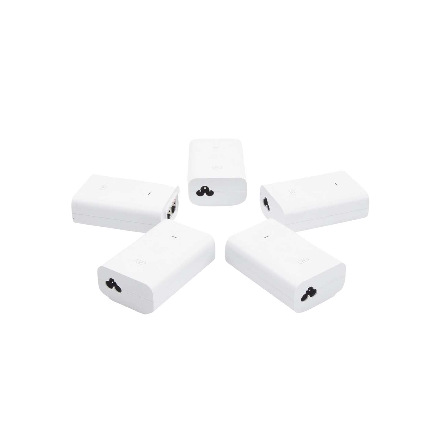 5 Unidades del Adaptador PoE Ubiquiti de 24 VDC, 1.0 A con puerto Gigabit, color blanco