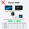 HDMI 2.0 Switch BidireccionalSplitter, 1 Entrada 2 Salidas, HDMI Conmutador 4K 1080P 3D HDCP 2.2 | Led Indicador | HDR | Dolby Atmos | Potente Chip IC | Diseño Compacto | No Requiere Energía