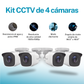 Kit de Cámaras de Seguridad de 4 Cámaras Hilook Full HD 1080p Bala color Blanco Metálicas Disco Duro 1TB