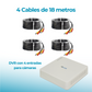 Kit de Cámaras de Seguridad de 4 Cámaras Hilook Full HD 1080p Bala color Blanco Metálicas Disco Duro 1TB