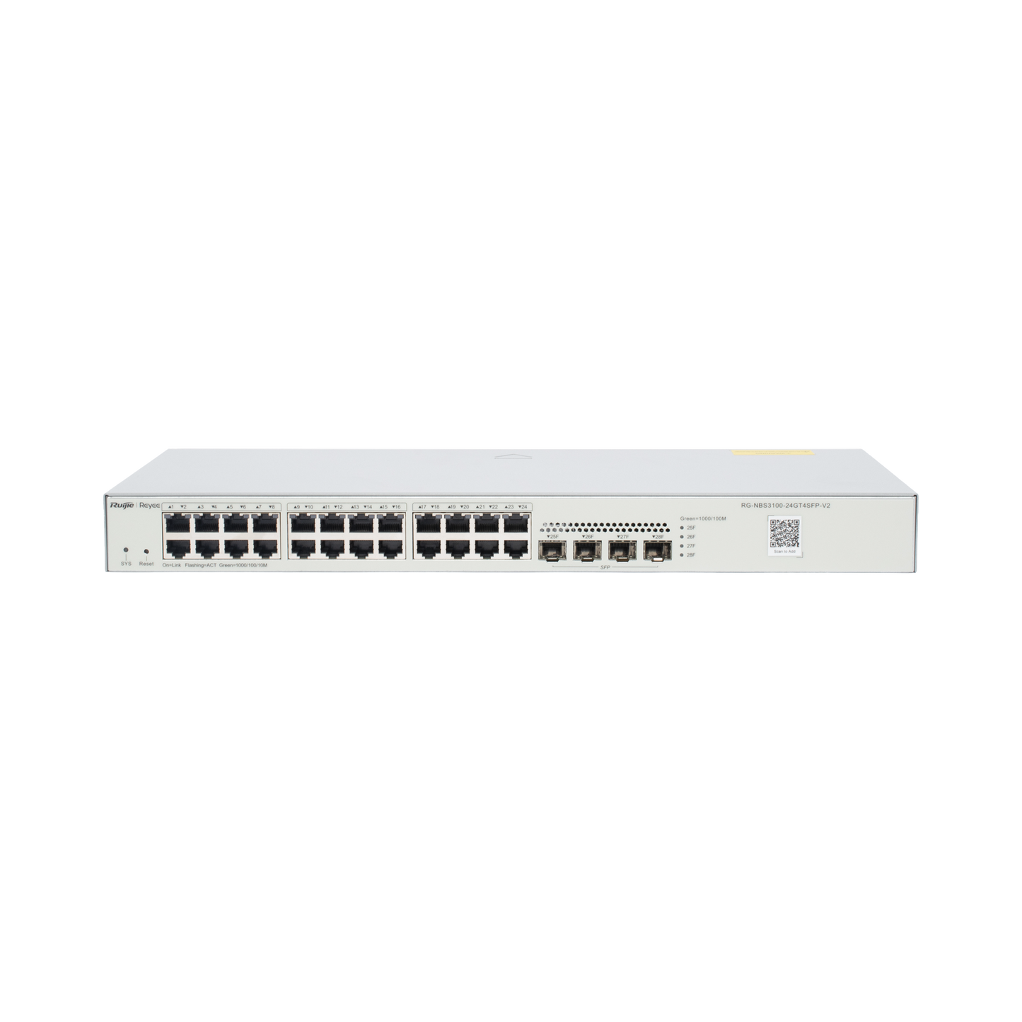 Switch Administrable L2, 24 Puertos Eth 1G, 4 puertos SFP 1G, Administración Remota en la Nube.