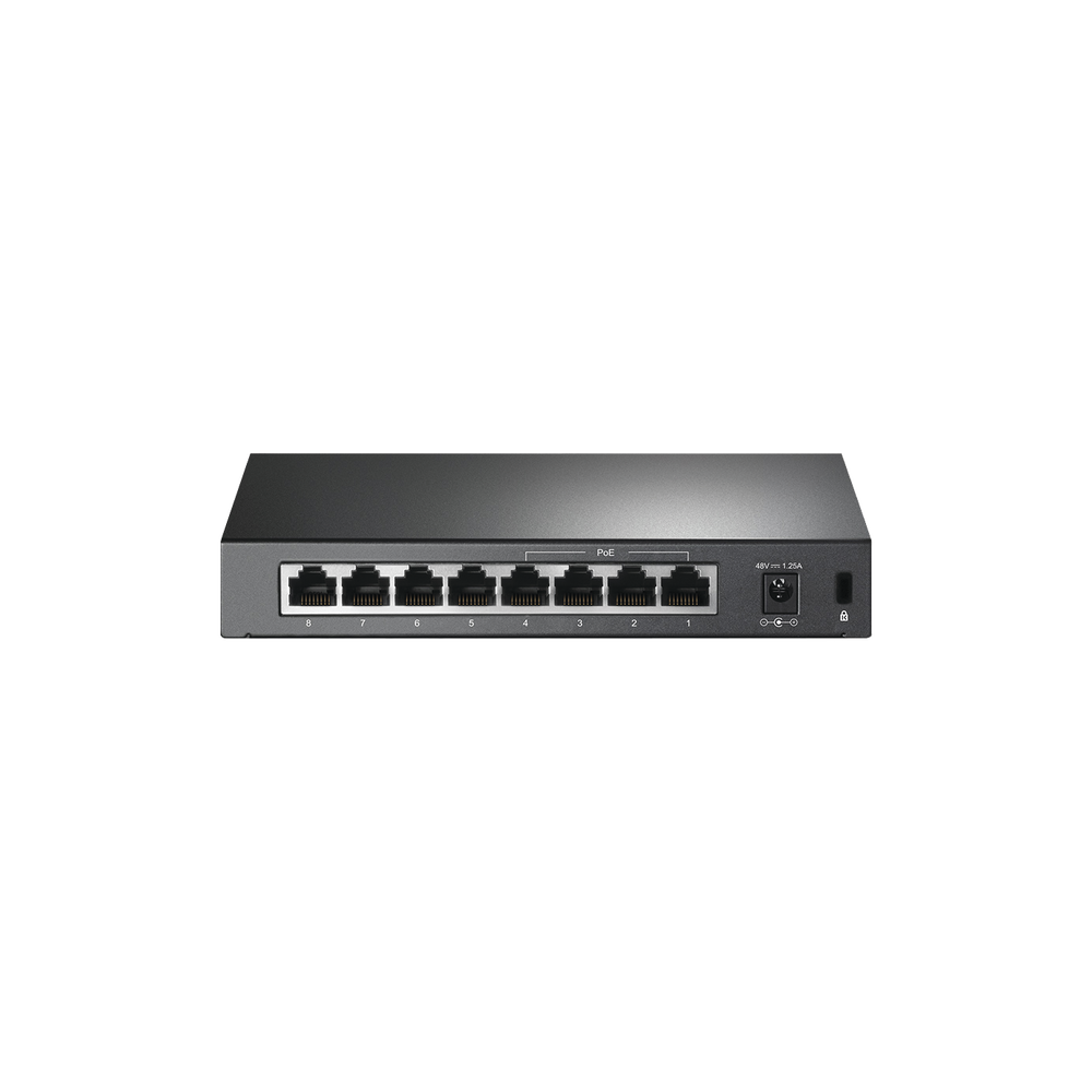 Switch PoE+ No Administrable / De Escritorio 8 puertos 10/100 Mbps / 4 puertos PoE af/at Inteligente / Presupuesto 66 W / Hasta 250 metros