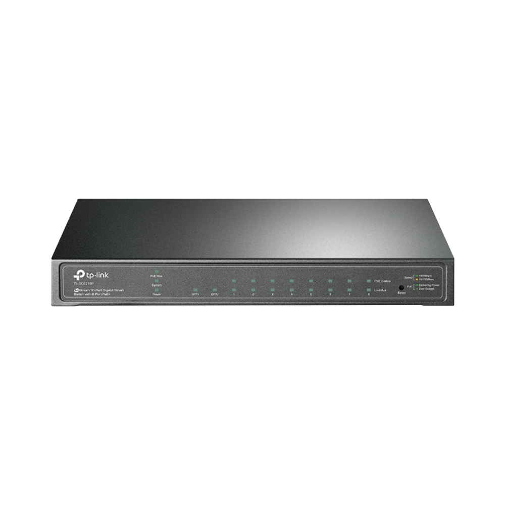 Switch PoE JetStream SDN Administrable 8 puertos 10/100/1000 Mbps + 2 puertos SFP, 8 puertos PoE, 61W, administración centralizada OMADA SDN