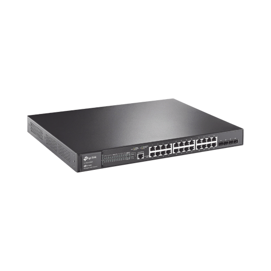Switch TP-Link SG3428XMPP, 24 Puertos Gigabit Ethernet 10/100/1000, 4 Puertos SFP+, 128 Gbit/s, 16000 Entradas