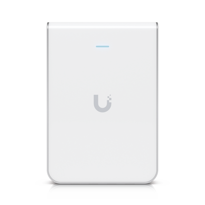 Access Point UniFi U6 In Wall/Montaje p/pared, WIFI 6 2.4 Y 5 Ghz, hasta 5.3 Gbps, 1 pto PoE In, 4 ptos secundarios (1 PoE Out)