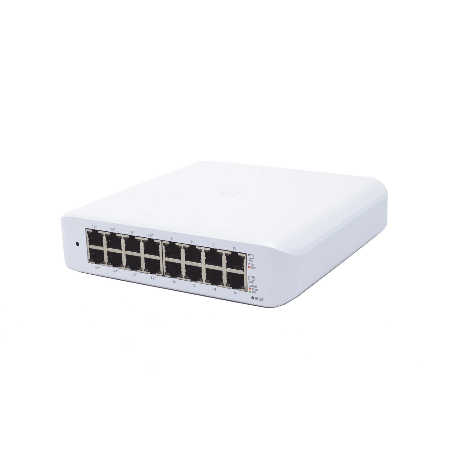 Switch UniFi Lite Administrable PoE de 16 Puertos 10/100/1000 Mbps (8 puertos 802.3af/at), 45 W