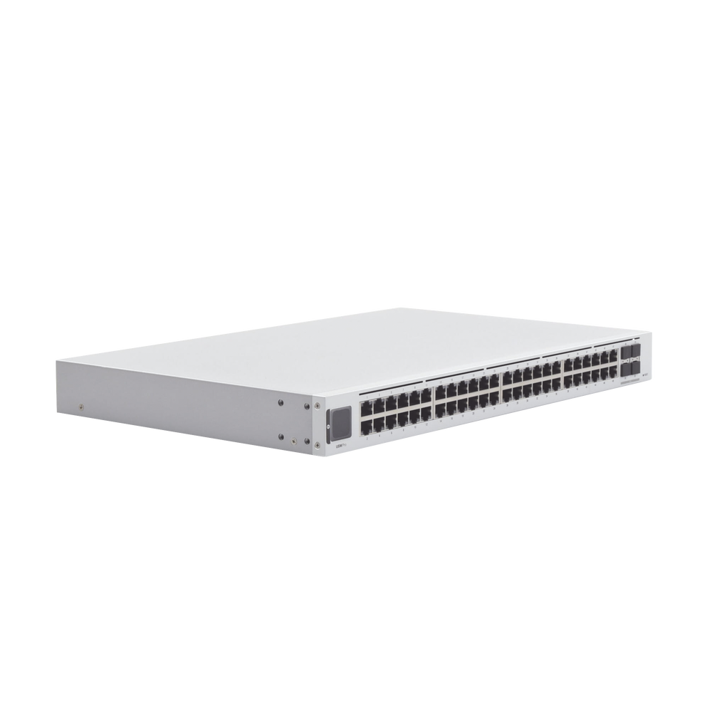 UniFi Switch USW-Pro-48, Capa 3 de 48 puertos Gigabit RJ-45 + 4 puertos 1/10G SFP+, pantalla informativa