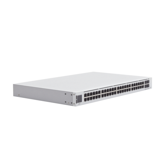 UniFi Switch USW-Pro-48, Capa 3 de 48 puertos Gigabit RJ-45 + 4 puertos 1/10G SFP+, pantalla informativa