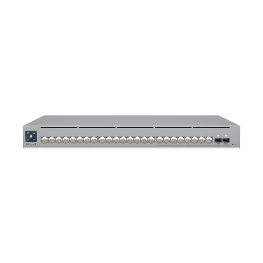UniFi Switch Pro Max 24 POE, 24 puertos (8 puertos POE++ 2.5 GbE y 16 puertos GbE POE+), 2 puertos SFP+ 10G, 400W, pantalla táctil