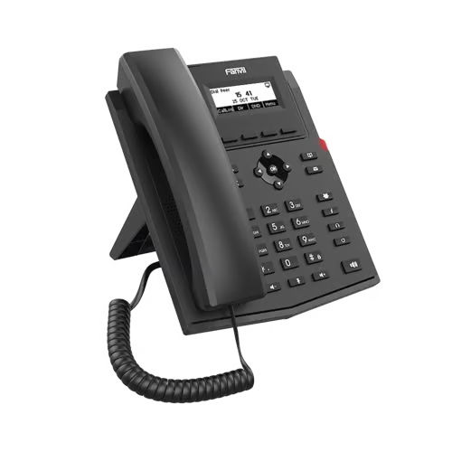 Teléfono IP empresarial para 2 lineas SIP con pantalla LCD, Códec Opus, conferencia de 3 vías, PoE.