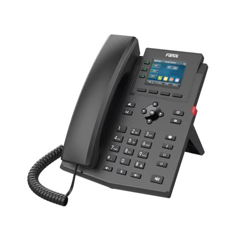 Teléfono IP empresarial para 4 líneas SIP con pantalla LCD de 2.4 pulgadas a color, Opus y conferencia de 3 vías, PoE.
