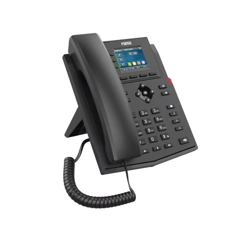 Teléfono IP empresarial para 4 líneas SIP con pantalla LCD de 2.4 pulgadas a color, Opus y conferencia de 3 vías, PoE.