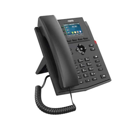 Teléfono IP Wi-Fi empresarial para 4 líneas SIP con pantalla LCD de 2.4 pulgadas a color, Opus y conferencia de 3 vías, PoE.