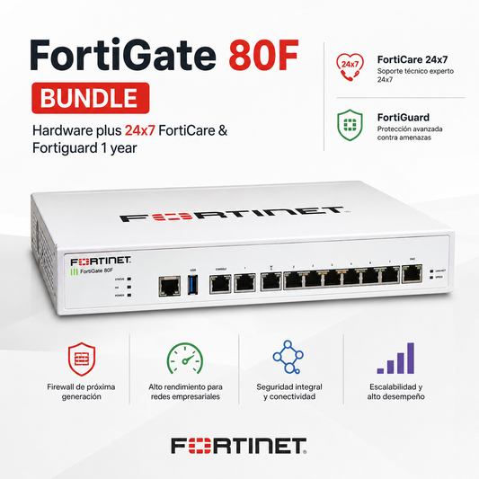 FortiGate 80F Bundle Hardware plus 24x7 FortiCare & Fortiguard 1 year