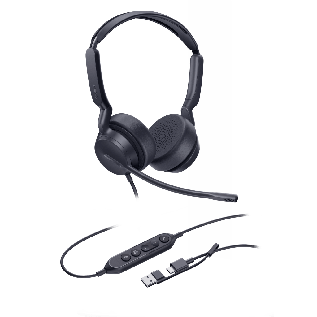 Diadema Alámbrica Yealink UH42 Dual con Audio HD y Conectividad USB-C/A