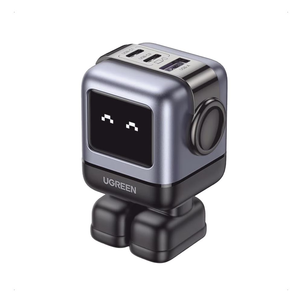 UGREEN Cargador RobotGaN de 65W Serie UNO | 3 Puertos de Carga Rápida