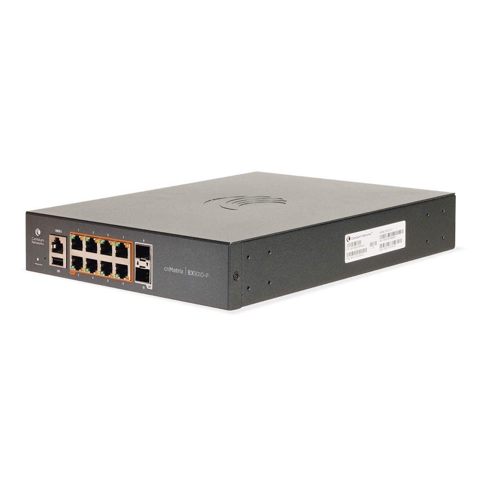 Switch PoE cnMatrix Ex1010-P / 8 Puertos Gigabit PoE 802.3af/at + 2 SFP / Capa 2