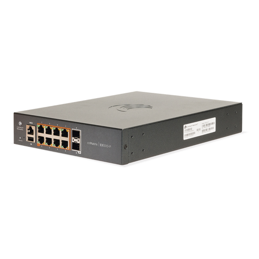 Switch PoE cnMatrix Ex1010-P / 8 Puertos Gigabit PoE 802.3af/at + 2 SFP / Capa 2