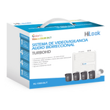 Kit TurboHD 1080p DVR 4 Canales + 4 Cámaras Bala Dual Light IR + Luz Blanca, Audio Bidireccional H.265+