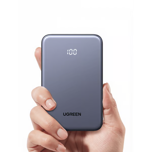 Power Bank 10000mAh Ultradelgado con Carga Rápida UGREEN 20W PD USB-C y USB-A 22.5W | Pantalla Digital | Batería de Litio