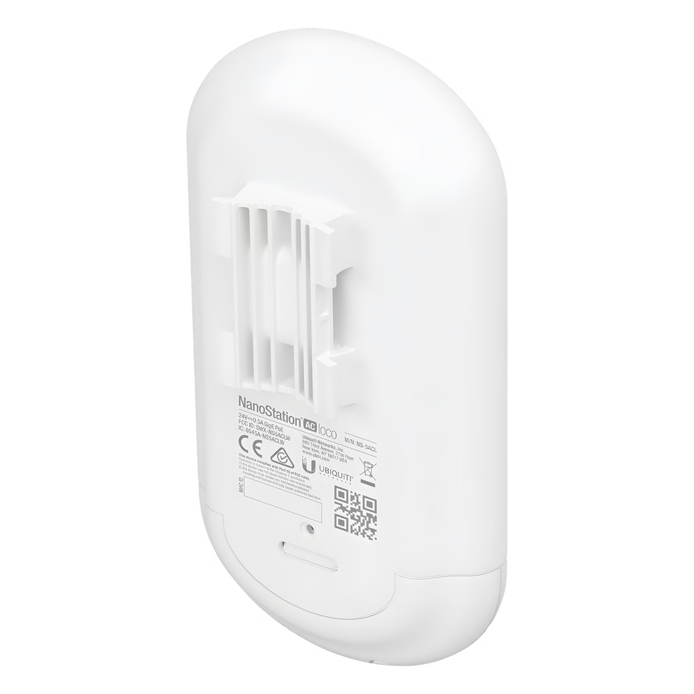 NanoStation airMAX Loco5AC CPE hasta 450 Mbps, 5 GHz (5150 - 5875 MHz), con antena integrada de 13 dBi, no incluye adaptador PoE