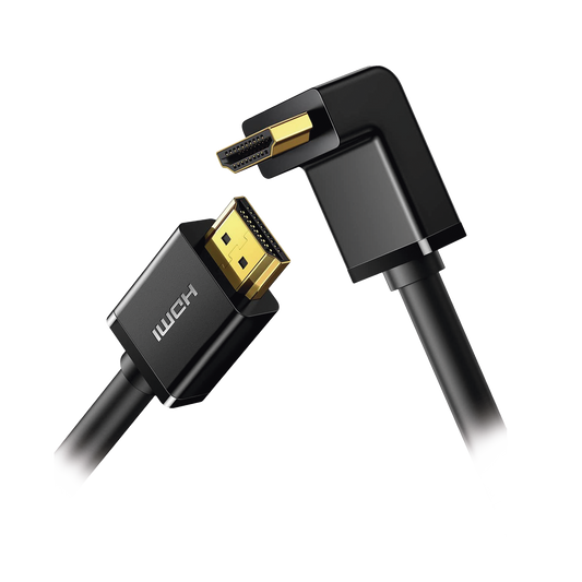 Cable HDMI 2.0  en Angulo de 90°  3 m / 4K@60Hz / HDR / 3D / HEC (Canal Ethernet HDMI) / ARC (Canal de Retorno de Audio / CEC / 32 canales de Audio / HDCP 2.2 / Dolby Atmos / 18 Gbps / Blindaje Múltiple
