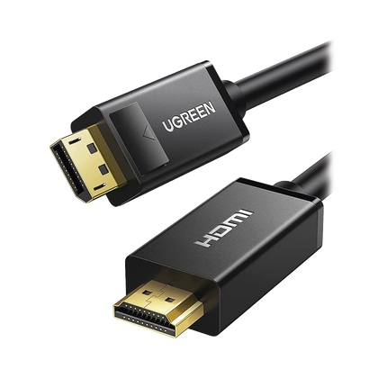 UGREEN Cable DP a HDMI Macho a Macho 1.5m | Soporta 4K@30Hz, 3D | Cobre Estañado 28AWG | Blindaje Múltiple | Chip de Última Generación | Botón de Liberación