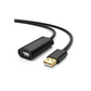 UGREEN Cable de Extensión Activo USB 2.0 / 5 Metros / Macho-Hembra / Booster individual FE1.1S incorporado / Velocidad de hasta 480 Mbps / Ideal para impresoras, consolas , Webcam, etc.