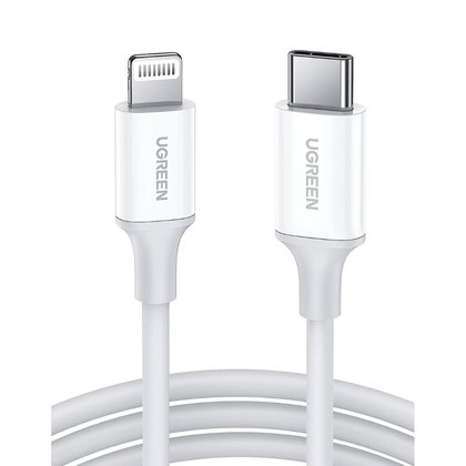 UGREEN Cable USB-C a Lightning / MFi Certificado  / 1 Metro / Cable Lightning de Carga Rápida / Compatible con iPhone 14 Plus/14 Pro/13/13 Pro/12/12Pro/11, iPad Pro/Air, iPod, AirPods / Duradero y Flexible / Carga Rápida 60W máx. / 2 a&ntild