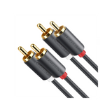 UGREEN Cable de Audio 2 RCA Macho a 2 RCA Macho / 3 Metros / Color Negro / Alta Calidad /Anillos de goma para asegurar un agarre firme al instalar o quitar el cable