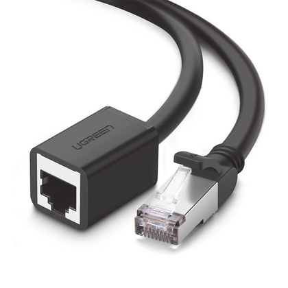 UGREEN Cable de Extensión Cat6 RJ45 F/UTP / Macho a Hembra / 5m / Método de conexión 568B / Velocidad de transmisión 1000Mbps / Ancho de banda del canal 250MHz /Caja de Cobre / Negro