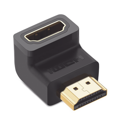 UGREEN Adaptador HDMI de 90 Grados Macho a Hembra / Hacia Abajo / HDMI 2.0  4K@60Hz / Proporciona Flexibilidad Sin Doblar los Cables HDMI