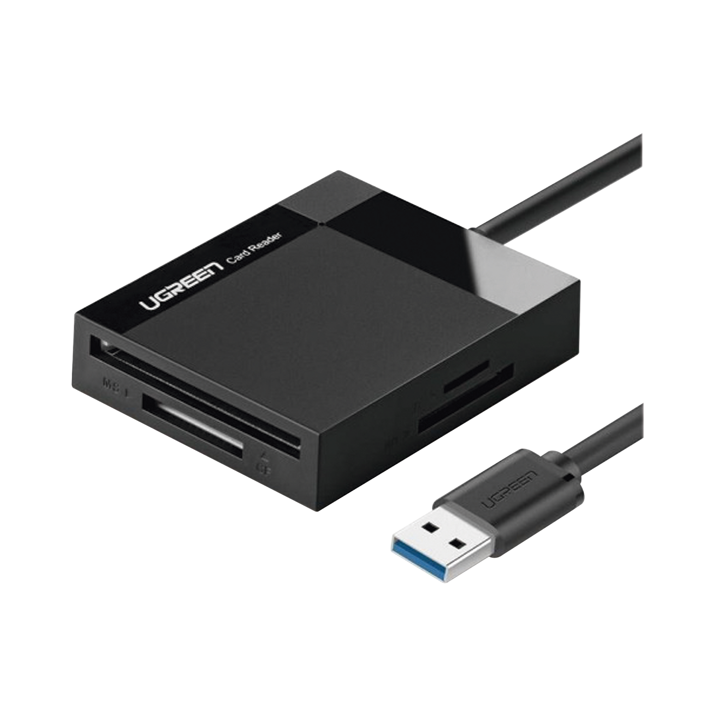 UGREEN Lector de Tarjetas USB-3.0 Lector SD Compact Flash Card Reader Múltiple 4 en 1 Velocidad hasta 5 Gbps para Tarjetas de Memoria SD/Micro SD/TF/SDXC/SDHC/MMC/CFI/Ultra II CF/Extreme CF/MS