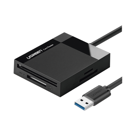 UGREEN Lector de Tarjetas USB-3.0 Lector SD Compact Flash Card Reader Múltiple 4 en 1 Velocidad hasta 5 Gbps para Tarjetas de Memoria SD/Micro SD/TF/SDXC/SDHC/MMC/CFI/Ultra II CF/Extreme CF/MS