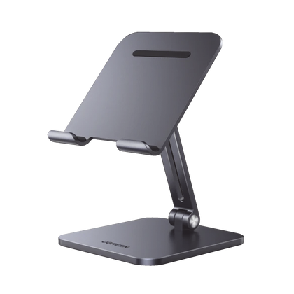 UGREEN Soporte de Telefono Celular & Tablet / Plegable /Angulo Ajustable de 180° y 270° / Base Antideslizante / Proteccion  de Silicona / Aluminio / Amplia Compatibilidad con dispositivos de 7.9'' a 12.9'' / Color Gris