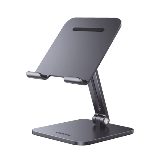 UGREEN Soporte para Tablet iPad Celular, Base Stand Plegable de Aluminio, Ajustable de 7.9' a 12.9'' para Tablet, Compatible con iPad Mini Pro Air, Galaxy Tab, Kindle, Switch, Gris