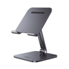 UGREEN Soporte de Telefono Celular & Tablet / Plegable /Angulo Ajustable de 180° y 270° / Base Antideslizante / Proteccion  de Silicona / Aluminio / Amplia Compatibilidad con dispositivos de 7.9'' a 12.9'' / Color Gris