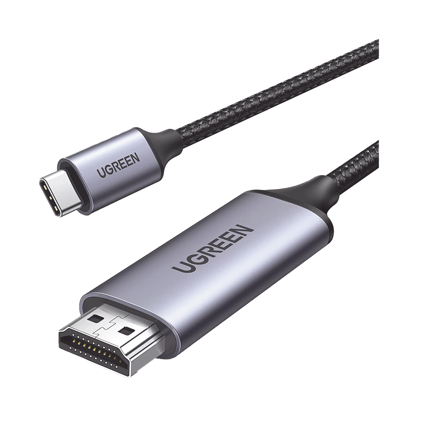 UGREEN Cable USB-C 3.1 a HDMI 4K / 1.5m / Compatible con Thunderbolt 3 & 4 / Adaptador Tipo-C a HDMI / 4k@60Hz / Soporta Modo Espejo y Modo Extendido / Carcasa de Aluminio / Nylon Trenzado / Conector Niquelado / Blindaje Multicapa
