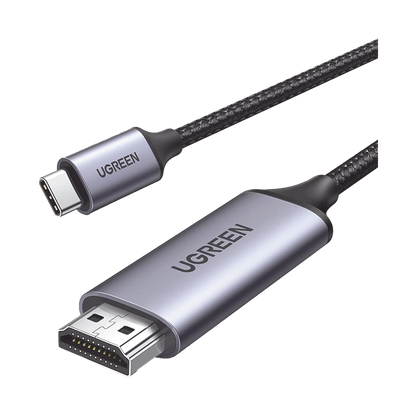 UGREEN Cable USB-C 3.1 a HDMI 4K / 1.5m / Compatible con Thunderbolt 3 & 4 / Adaptador Tipo-C a HDMI / 4k@60Hz / Soporta Modo Espejo y Modo Extendido / Carcasa de Aluminio / Nylon Trenzado / Conector Niquelado / Blindaje Multicapa