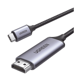 UGREEN Cable USB-C 3.1 a HDMI 4K / 1.5m / Compatible con Thunderbolt 3 & 4 / Adaptador Tipo-C a HDMI / 4k@60Hz / Soporta Modo Espejo y Modo Extendido / Carcasa de Aluminio / Nylon Trenzado / Conector Niquelado / Blindaje Multicapa