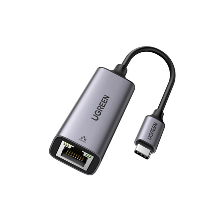 UGREEN Adaptador de Red USB-C 3.1 (5 Gbps) a RJ45 /Admite 10/100/1000 Mbps y 2.5G / Caja de aluminio / Longitud del cable 10 cm / 1 a 1