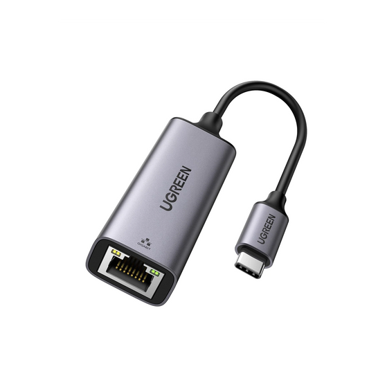 UGREEN Adaptador de Red USB-C 3.1 (5 Gbps) a RJ45 /Admite 10/100/1000 Mbps y 2.5G / Caja de aluminio / Longitud del cable 10 cm / 1 a 1