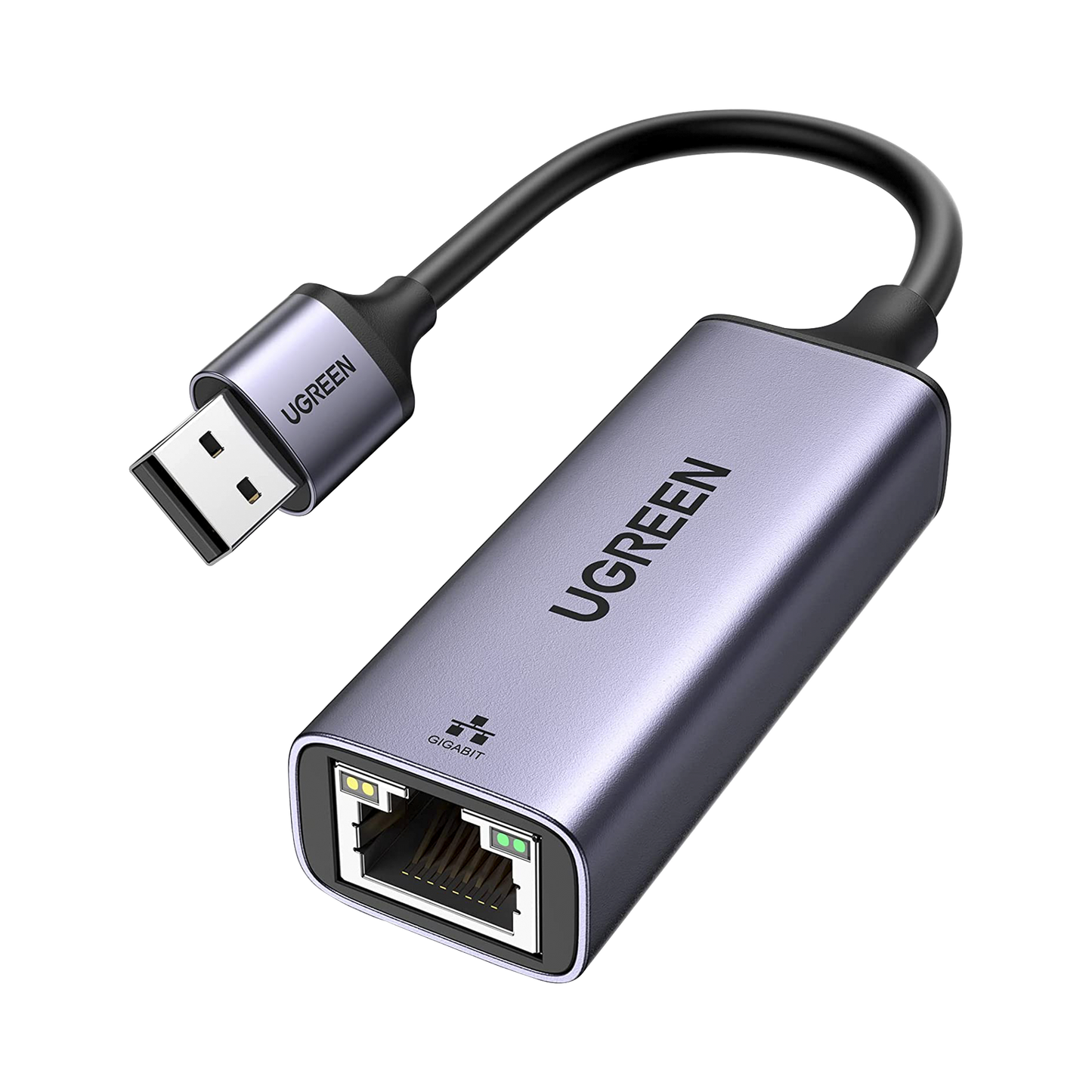 UGREEN Adaptador de Red USB-A 3.0 a RJ45 /Admite 10/100/1000 Mbps / Caja de Aluminio / Longitud del cable 10 cm
