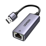 UGREEN Adaptador de Red USB-A 3.0 a RJ45 /Admite 10/100/1000 Mbps / Caja de Aluminio / Longitud del cable 10 cm